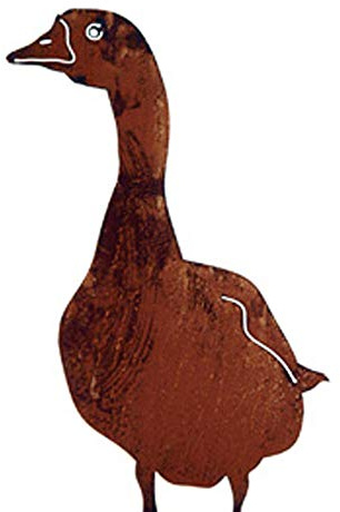 Gartenstecker Gans im Rost Design, Rostfigur für den Garten, Gartendeko, Metalldeko