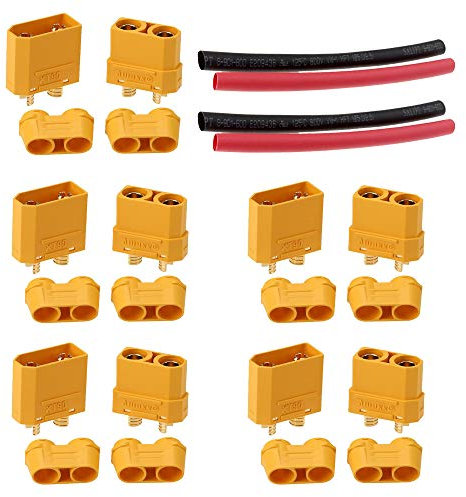 LINSYRC 5 Paires Adaptateur Connecteur Mâle et Femelle Prise Amass XT-90 XT90H pour RC Lipo Batterie (XT90H)
