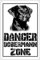 CARTELLO ATTENTI AL CANE - Danger DOBERMANN zone - Con Adesivo in Vinile e Pannello in Forex (Pannello 5mm Stampato)