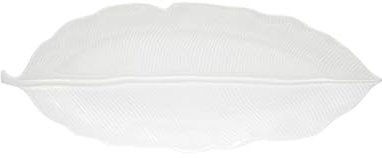 EASY LIFE Banana Leaf Serving Dish 39 x 16 cm White Porcelain