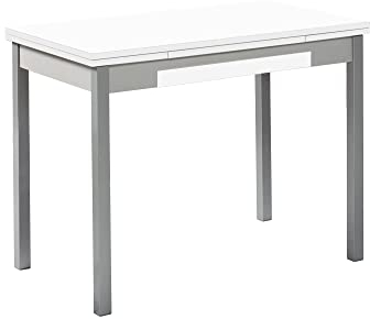 ASTIMESA Alas Laminado Mesa de Cocina, Metal, Blanco, 110x70cm