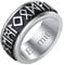 FindChic Anti Stress Ring Edelstahl Viking Rune Fingerring Herren drehbarer Spinner Bandring Fidget Spinner Zappelring für Vatertag Geburtstag, Silber, 72