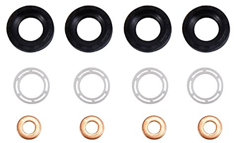 Kit Joint d'Injecteur Etanchéité compatible pour BERLINGO C2 C3 C4 C5 II III C-MAX FIESTA V VI FOCUS II III MONDEO IV CLUBMAN 307 206 207 307 308 EXPERT PARTNER 1.6 HDI TDCI - 1610564580 1609848080