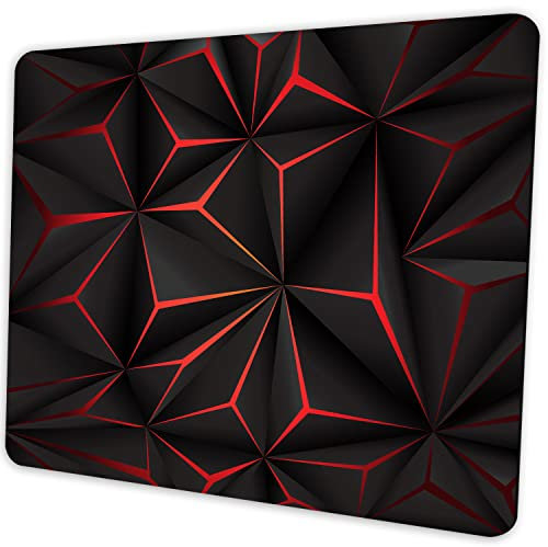 SHALYSONG Mauspad mit abstrakter Kunst, personalisierbares rotes Design, für Computer, Laptop, rutschfestes Gummi-Mauspad, 24,1 x 20,1 cm