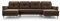 Wohnlandschaft Ecksofa U-Form mit Schlaffunktion Eckcouch mit Bettkasten Sofa Couch Polsterecke U-Sofa - 300x142x90 cm - Carl U (Braun)