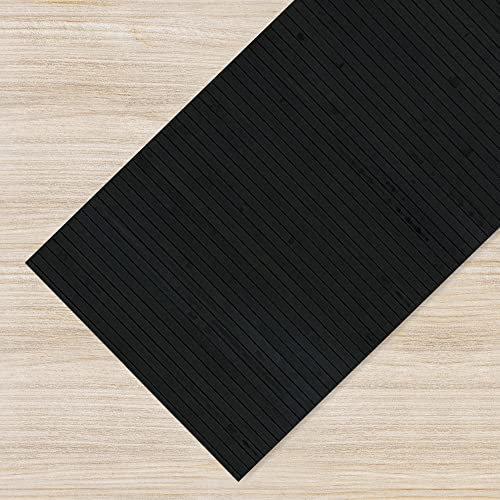 IlGruppone Tappeto Passatoia in Vero Bamboo Tappeto Cucina Ingresso in Legno Antiscivolo Aderente Lavabile E Antimacchia Tagliabile - Nero - 50x150 cm