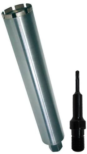 ADT DIAMANTWERKZEUGE | Laser Diamantbohrkrone Line Line für Stahlbeton, Beton, Ziegel & Mauerwerk, Natur- & Kunststein, Kernbohrer mit 10 mm Dach-Segment & 420mm Nutzlänge | Ø 62mm + SDS Plus Adapter