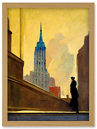 Doppelganger33 LTD 5th Avenue New York At Sunrise Watercolour Painting Artwork Framed Wall Art Print A4