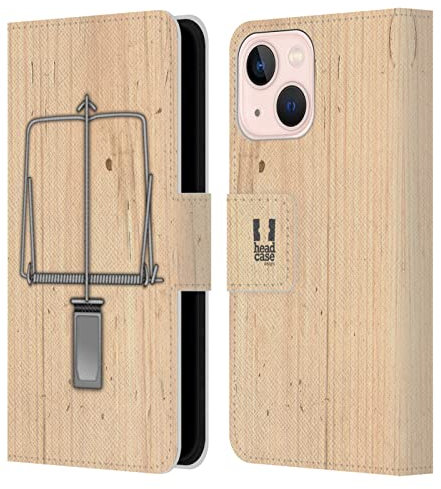 Head Case Designs Mouse Trap Assorted Designs Leather Book Wallet Case Cover Compatible With Apple iPhone 13 Mini