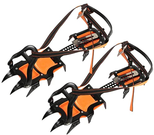 Wandersteigeisen, Hochelastische Steigeisen Schwarz + Orange zum Wandern
