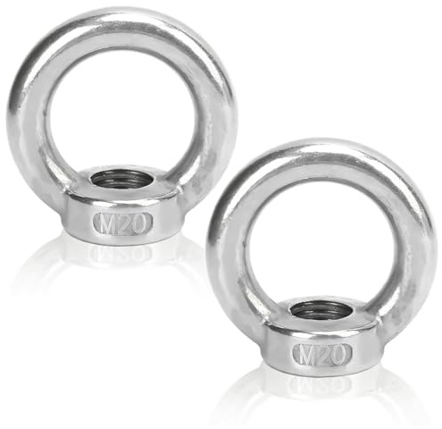 2 Stück Edelstahl Hebeösenmutter M16 M20 M22 Metrische Ringform Edelstahl Ringösen Hebeösenschlaufenmutter Augenschraubenmutter Ringmutter Augbolzen Augenmutter Ösenschraube Ringschraube Hebezubehör