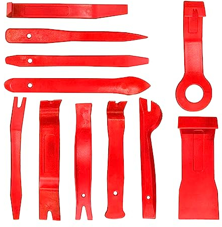 JNNJ Auto Trim Removal Tool Kit, Fahrzeug Innen Demontage Werkzeuge, Demontage Verkleidungs Werkzeug Für Auto Panel Armaturenbrett Radio Audio Werkzeug Kit(Rot)