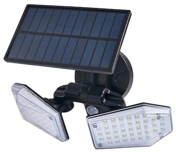 KOLORENO Solar-LED-Strahler 15W mit Bewegungssensor – Außen-LED-Flutlicht – Halogen – Kaltweiß (6000K) – Außenstrahler – Schwarz – 220x115x144 mm