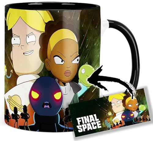 Final Space A Tasse Innen & Henkel Schwarz Keramikbecher Mug
