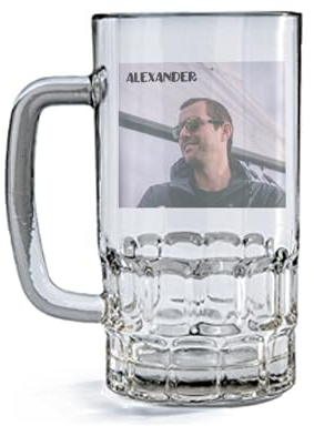 Wanapix | Boccale Birra Personalizzato con Foto y Testo | Vetro Trasparente Personalizzato | 500 ml | Bicchieri da Birra Particolare | 100% personalizzabile