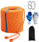 JIUXQT 10mm 196Ft (60m) Static Climbing Rope Braided Polyester Static Rock Climbing Rope High Strength Outdoor Rope for Rappelling Rope Rescue Rope with Non-Slip Gloves Orange