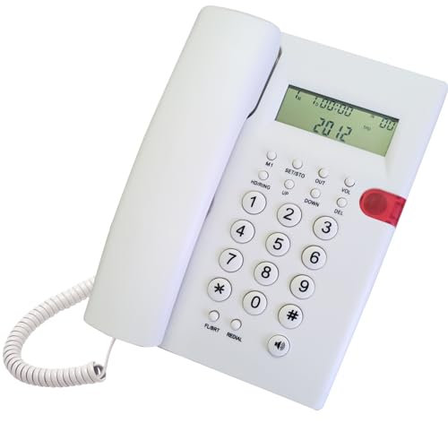 K010A-1 Téléphone de bureau filaire fixe avec affichage de l'appelant pour la maison, le bureau ou l'hôtel Numéro de stockage Téléphone filaire K010A-1 Téléphone filaire CallerID Rétention de musique