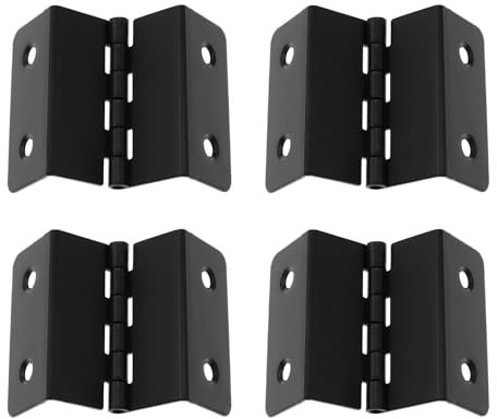 Maxmoral Lot de 4 charnières de porte décalées réglables en métal pour armoire, armoire, table de chevet, charnières de porte en fer avec vis d'installation, en forme de M, 4 trous pour fenêtres