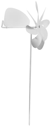 HOHXFYP Windspiel, Edelstahl Windmühle mit 360 Grad Drehung, Drehbares Windrad Aus Metall, Windfänger, Gartenpfahl, Wetterfahne für Terrasse, Rasen, Außenhof