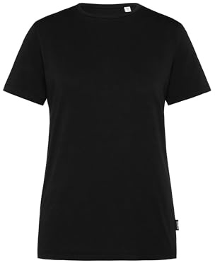 SOCCX Damen Basic T-Shirt mit Rundhalsausschnitt Black S