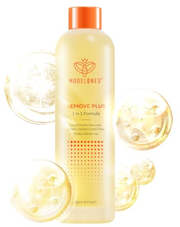 Modelones Nagellackentferner, UV Nagellackentferner mit Aceton und Jojoba-Öl Entfernt Nagellack Befeuchtet Nägel, Nail Cleaner Gelnägel für Salon zu Hause, 240 ML