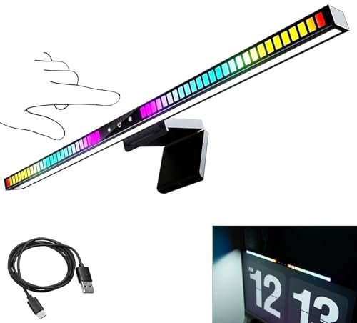 Computer Monitor Lamp with Dimmer and Color Temperature, Monitor Light bar with RGB Backlight, 45CM Screen Monitor Light Touch Control, Gaming Screen Light Eye Caring, LED Desk Lamp for Home Office