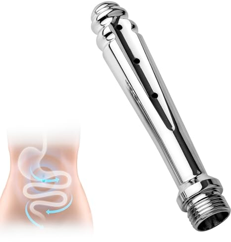 Douche Anale,Lavement Anal,Aluminium Douche System,Lavement Colon et Intestins,Poire Lavement,Poire Lavement Rectale pour Femmes Hommes de Douche Hygiénique Personnelle Santé - 7 Trous,Silver