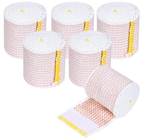 Compression Bandage, Elastic Bandage Wrap 6PCS Bandage Wrap Roll with Self-Closures for Wrist Elbow Sport Support and Injury Recovery