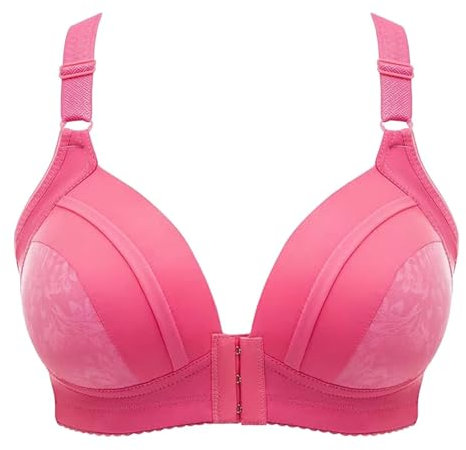 Generico Copricapezzoli Seno Reggiseno Sportivo Bianco Reggiseno New Traspirante da Donna 2024 Supporto Elevato Sottile Comfort Plus Size Imbottito Senza Reggiseno Schiena (Hot Pink, 40)