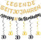 Girlande 30.Geburtstag Frauen Männer - 42 Stücke Geburtstagsdeko Banner, Schwarz Gold Dekorationen Spiralen Hängedeko Happy 30th Birthday Hängende für Geburtstag Party