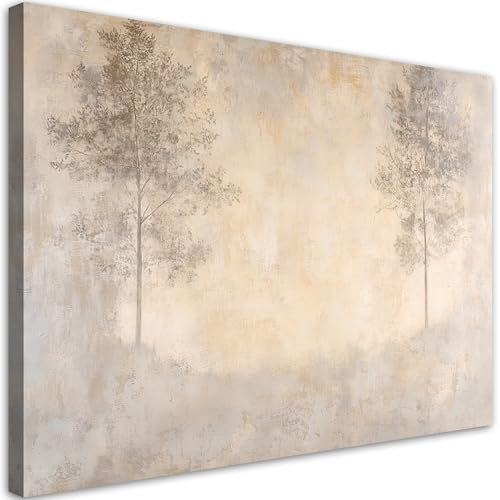 Feeby - Leinwand Bilder - Wald Nebel - 60x40 cm - Deko Wohnzimmer - Wandbilder Schlafzimmer - Deko Aesthetic - Wand Deko - Leinwand Groß - Deko Zimmer - Leinwandbilder XXL