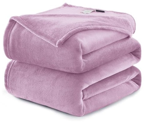 WAVVE Fleece Blanket King Size XXL Light Purple 7.5ft x 9ft - Fluffy Soft Warm Versatile Extra Large Throw Blanket for Bed/Sofa/Couch, 270x230 cm