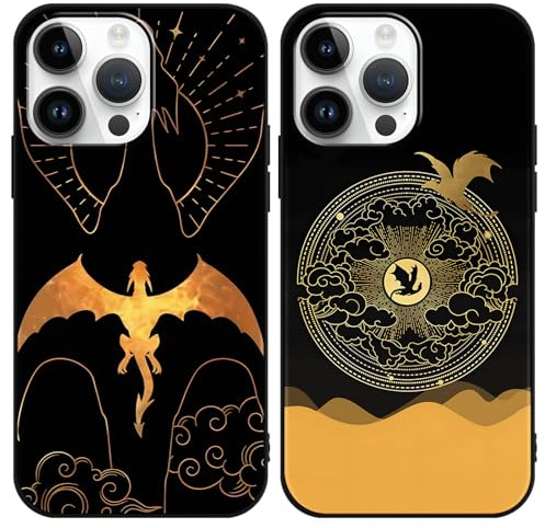 2 Stück Handyhülle für iPhone 16 15 14 13 12 11 X XS XR 8 7 Plus Mini Pro Max SE Hülle,Coole Cartoon Drachen Anime Fourth Wing Manga Muster Silikon Weiche TPU Stoßfest Schutzhülle Case, Drachen