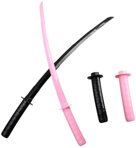ZGCXRTO 2 Piezas Juguete Espada Samurai Retráctil,Espada Telescópica Impresa En 3D,Modelo Espada Samurái Retráctil,Juguete Katana Fidget,Katana Telescópica Plástico,para Niños y Adultos(Rosa,Negro)