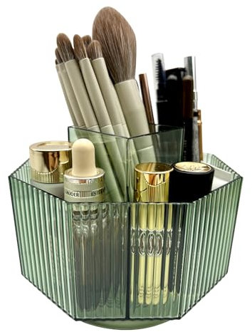 LiteTour Drehbarer Schreibtisch-Organizer mit mehreren Fächern, Make-up-Pinselhalter, Hautpflege-Aufbewahrung, Bürobedarf, Schreibwaren, Zuhause und Arbeitsplatte, Organizer für Schminktisch, Bad und