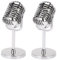 Wudaizhi 2pcs Retro Microphone Props, Simulation Classic Fake Vintage Microphone Prop Model for Bar Decoration Electroplated