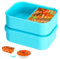 Lot de 2 plateaux de congélation en silicone avec couvercle - Moules rectangulaires réutilisables pour soupes, sauces, ragoûts, currys, bleu