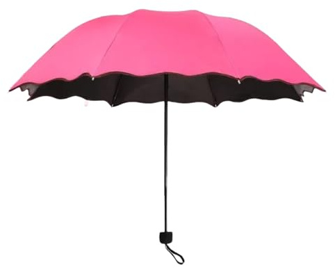 Wasserblüten-Sonnenschutz, Sonnenschutz, Vinyl, Regen und Sonne, Doppelnutzung, faltbarer Sonnenschirm, rot, 220*64/23*4cm