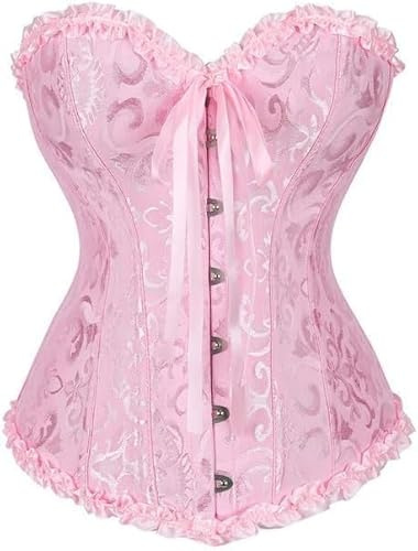JoyPeak Halloween Satin Lace‑Up Overbust Corset Bustier Lingerie Top | Satin fabric; adjustable lace‑up back; overbust design; Halloween party cosplay costume
