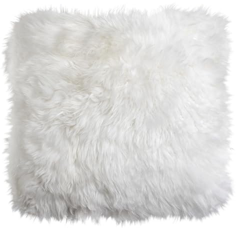 Simply Sheepskin Cushion - Genuine New Zealand Sheepskin Wool Pillow - Cushion Insert Included - Durable Sofa Cushion for Sofa, Chair & Couch - 45x45 cm, Natural