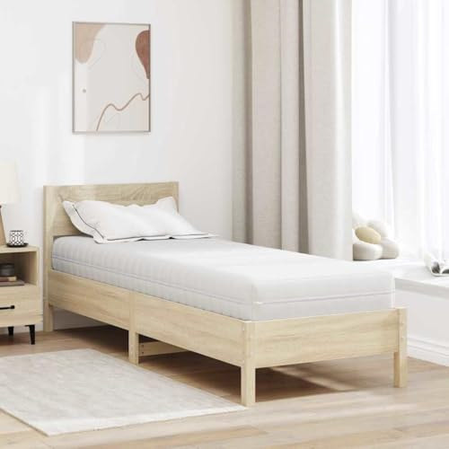 vidaXL Pocket Sprung Mattress 80 x 200 cm White Polyester Fabric, No Assembly, Perfect for Indoors, Owl for Winter and Spring, Modern Design, Contour Support, Reduction