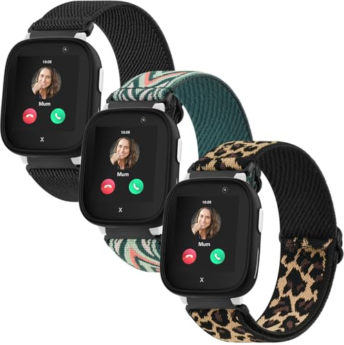 Oumida 3 Stück Kinder Nylon Armbänder für Xplora X6/Xplora X6 Play/Pro Armband, Kids Smartwatch Mädchen Jungen Weich Elastisch Uhrenarmbänder, Verstellbare Ersatzarmband
