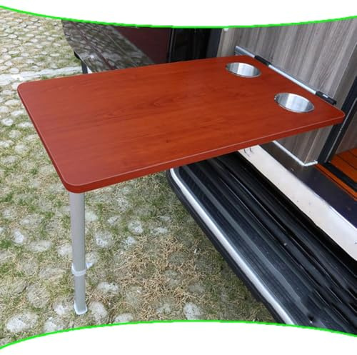 QSPNVFB Klappbar Wohnmobiltische Wandklapptisch, Holz Tragbarer Picknicktisch Höhenverstellbar Computertisch Klappschreibtisch Für Wohnmobile Büro Garage(Rosewood)