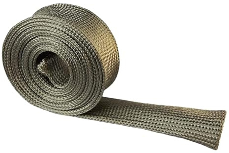 LIXSAZSE Basaltfaser Abschirmung für Kfz Kabel, Hochtemperatur Hitzeschutzhülle, beständig gegen Temperaturen bis zu 900 °C. Bietet Guten Flammschutz, 25 mm x 3 m