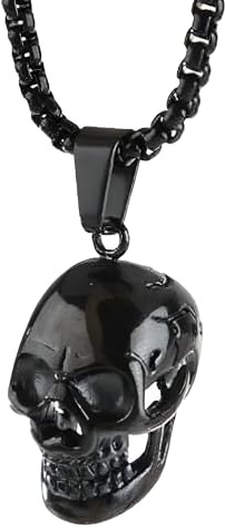 Für Männer, 925 Sterling Silber Ziegenkopf Hip Hop Totenkopf Skelett Anhänger Memento Mori Halskette, Piraten Medaillon