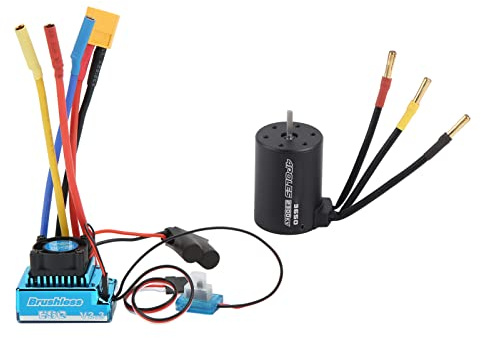 Moteur sans balais 3650 2300KV avec variateur électronique sans balais 120A, moteur RC haute vitesse et variateur électronique pour voiture RC 1/8 et 1/10, étanche, avec connecteur