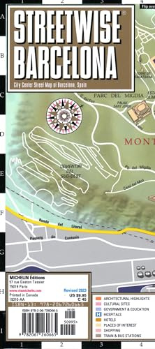 Streetwise Barcelona Map - Laminated City Center Street Map of Barcelona, Spain (Michelin Streetwise Maps)
