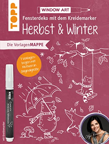 Vorlagenmappe Fensterdeko mit dem Kreidemarker - Herbst & Winter.: Inkl. Original Kreidemarker von Kreul, 7 Vorlagenbogen mit Motiven in Originalgröße, Grundanleitung, , alle Motive als Download