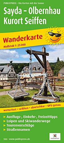 Sayda - Olbernhau - Kurort Seiffen: Wanderkarte mit Ausflugs-, Einkehr- & Freizeittipps, Loipen, Skiwanderwegen, Straßennamen, wetterfest, reissfest, ... GPS-genau. 1:25000 (Wanderkarte / WK)