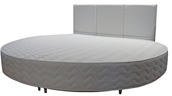 Comfort-Pur Rundbett Polsterbett Ehebett rundes Bett mit gestepptem Kopfteil Hotelbett Schlaffzimmer